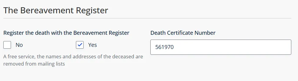 The Bereavement Register The Bereavement Register
