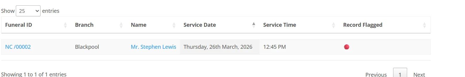 MyFuneralManager-Flagged Record MyFuneralManager-Flagged Record